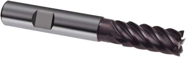Guhring - 20mm, 38mm LOC, 20mm Shank Diam, 104mm OAL, 6 Flute, Solid Carbide Square End Mill - Single End, FIREX Finish, Spiral Flute, 44/45/46° Helix, Centercutting, Right Hand Cut, Right Hand Flute, Series 3632 - Exact Tool & Supply