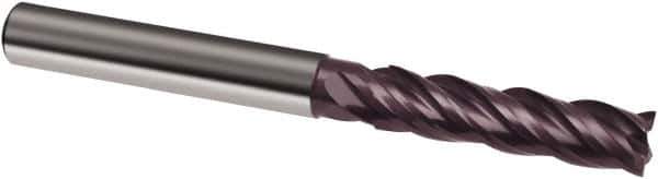Guhring - 18mm, 65mm LOC, 18mm Shank Diam, 150mm OAL, 4 Flute, Solid Carbide Square End Mill - Single End, FIREX Finish, Spiral Flute, 35/38° Helix, Centercutting, Right Hand Cut, Right Hand Flute, Series 3627 - Exact Tool & Supply