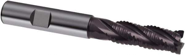 Guhring - 8mm, 24mm LOC, 8mm Shank Diam, 75mm OAL, 4 Flute, Solid Carbide Square End Mill - Single End, FIREX Finish, Spiral Flute, 30/32° Helix, Centercutting, Right Hand Cut, Right Hand Flute, Series 3522 - Exact Tool & Supply
