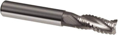 Guhring - 12mm, 26mm LOC, 12mm Shank Diam, 83mm OAL, 3 Flute, Solid Carbide Square End Mill - Single End, Uncoated, Spiral Flute, 29/30/31° Helix, Centercutting, Right Hand Cut, Right Hand Flute, Series 3468 - Exact Tool & Supply