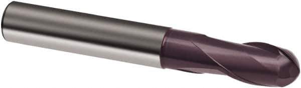 Guhring - 5mm, 8mm LOC, 6mm Shank Diam, 57mm OAL, 2 Flute, Solid Carbide Square End Mill - Single End, FIREX Finish, Spiral Flute, 30° Helix, Right Hand Cut, Right Hand Flute, Series 3359 - Exact Tool & Supply