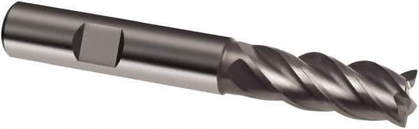Guhring - 12mm, 26mm LOC, 12mm Shank Diam, 83mm OAL, 4 Flute, Solid Carbide Square End Mill - Single End, Uncoated, Spiral Flute, 40/42° Helix, Centercutting, Right Hand Cut, Right Hand Flute, Series 3319 - Exact Tool & Supply