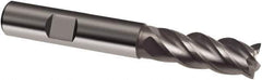 Guhring - 12mm, 26mm LOC, 12mm Shank Diam, 83mm OAL, 4 Flute, Solid Carbide Square End Mill - Single End, Uncoated, Spiral Flute, 40/42° Helix, Centercutting, Right Hand Cut, Right Hand Flute, Series 3319 - Exact Tool & Supply