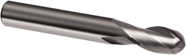 Guhring - 8mm, 16mm LOC, 8mm Shank Diam, 63mm OAL, 2 Flute, Solid Carbide Square End Mill - Single End, Uncoated, Spiral Flute, 30° Helix, Right Hand Cut, Right Hand Flute, Series 3308 - Exact Tool & Supply