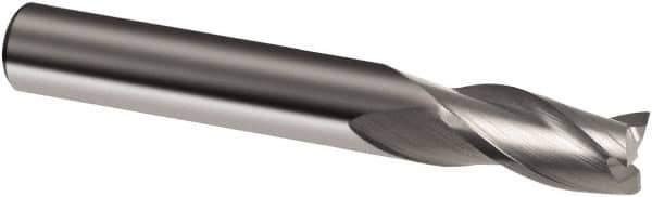 Guhring - 10mm, 19mm LOC, 10mm Shank Diam, 72mm OAL, 3 Flute, Solid Carbide Square End Mill - Single End, Uncoated, Spiral Flute, 30° Helix, Right Hand Cut, Right Hand Flute, Series 3307 - Exact Tool & Supply