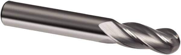 Guhring - 14mm Diam, 26mm LOC, 4 Flute Solid Carbide Ball End Mill - Uncoated, Single End, 83mm OAL, 14mm Shank Diam, Spiral Flute - Exact Tool & Supply