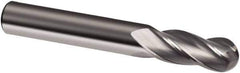 Guhring - 14mm Diam, 26mm LOC, 4 Flute Solid Carbide Ball End Mill - Uncoated, Single End, 83mm OAL, 14mm Shank Diam, Spiral Flute - Exact Tool & Supply