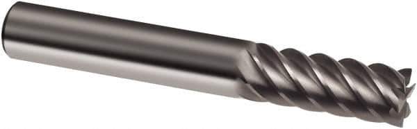 Guhring - 5/16", 7/8" LOC, 5/16" Shank Diam, 2-1/2" OAL, 6 Flute, Solid Carbide Square End Mill - Single End, Uncoated, Spiral Flute, 45° Helix, Right Hand Cut, Right Hand Flute, Series 3178 - Exact Tool & Supply