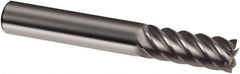 Guhring - 5/16", 7/8" LOC, 5/16" Shank Diam, 2-1/2" OAL, 6 Flute, Solid Carbide Square End Mill - Single End, Uncoated, Spiral Flute, 45° Helix, Right Hand Cut, Right Hand Flute, Series 3178 - Exact Tool & Supply