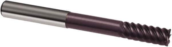 Guhring - 3/8", 7/8" LOC, 3/8" Shank Diam, 3" OAL, 6 Flute, Solid Carbide Square End Mill - Single End, FIREX Finish, Spiral Flute, 55° Helix, Right Hand Cut, Right Hand Flute, Series 3183 - Exact Tool & Supply