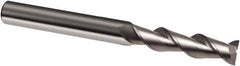 Guhring - 1/4", 1-1/8" LOC, 1/4" Shank Diam, 3" OAL, 2 Flute, Solid Carbide Square End Mill - Single End, Uncoated, Spiral Flute, 45° Helix, Right Hand Cut, Right Hand Flute, Series 3175 - Exact Tool & Supply