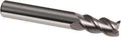 Guhring - 4.5mm, 8mm LOC, 4.5mm Shank Diam, 50mm OAL, 3 Flute, Solid Carbide Square End Mill - Single End, Uncoated, Spiral Flute, 45° Helix, Right Hand Cut, Right Hand Flute, Series 3203 - Exact Tool & Supply