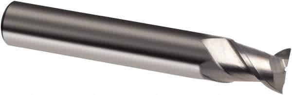 Guhring - 4mm, 5mm LOC, 6mm Shank Diam, 54mm OAL, 2 Flute, Solid Carbide Square End Mill - Single End, Uncoated, Spiral Flute, 45° Helix, Right Hand Cut, Right Hand Flute, Series 3310 - Exact Tool & Supply