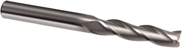 Guhring - 4mm, 25mm LOC, 4mm Shank Diam, 75mm OAL, 3 Flute, Solid Carbide Square End Mill - Single End, Uncoated, Spiral Flute, 30° Helix, Right Hand Cut, Right Hand Flute, Series 3314 - Exact Tool & Supply