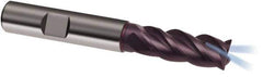 Guhring - 8mm, 19mm LOC, 8mm Shank Diam, 63mm OAL, 4 Flute, Solid Carbide Square End Mill - Single End, FIREX Finish, Spiral Flute, 40/42° Helix, Centercutting, Right Hand Cut, Right Hand Flute, Series 3366 - Exact Tool & Supply