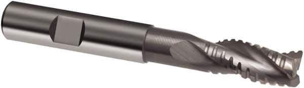 Guhring - 20mm, 38mm LOC, 20mm Shank Diam, 126mm OAL, 3 Flute, Solid Carbide Square End Mill - Single End, Uncoated, Spiral Flute, 29/30/31° Helix, Centercutting, Right Hand Cut, Right Hand Flute, Series 3471 - Exact Tool & Supply