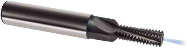 Guhring - M6x0.5 Metric Fine, 0.189" Cutting Diam, 3 Flute, Solid Carbide Helical Flute Thread Mill - Internal Thread, 1/2" LOC, 62mm OAL, 8mm Shank Diam - Exact Tool & Supply