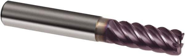 Guhring - 12mm, 26mm LOC, 12mm Shank Diam, 83mm OAL, 6 Flute, Solid Carbide Square End Mill - Single End, FIREX Finish, Spiral Flute, 45° Helix, Right Hand Cut, Right Hand Flute, Series 3563 - Exact Tool & Supply