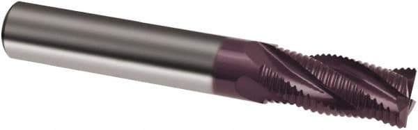 Guhring - 14mm Diam, Coarse Pitch, 26mm LOC, 4 Flute Solid Carbide Corner Chamfer Roughing End Mill - FIREX Finish, 83mm OAL, 14mm Shank Diam, Single End - Exact Tool & Supply