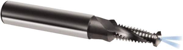 Guhring - M10x1.50 Metric, 0.3346" Cutting Diam, 2 Flute, Solid Carbide Helical Flute Thread Mill - Internal Thread, 22.5mm LOC, 80mm OAL, 12mm Shank Diam - Exact Tool & Supply