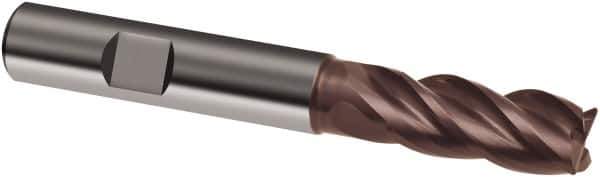 Guhring - 10mm, 22mm LOC, 10mm Shank Diam, 72mm OAL, 4 Flute, Solid Carbide Square End Mill - Single End, Nano-A Finish, Spiral Flute, 36/38° Helix, Centercutting, Right Hand Cut, Right Hand Flute, Series 3803 - Exact Tool & Supply