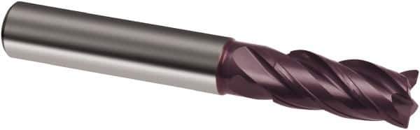Guhring - 6mm, 13mm LOC, 6mm Shank Diam, 57mm OAL, 4 Flute, Solid Carbide Square End Mill - Single End, FIREX Finish, Spiral Flute, 35/38° Helix, Centercutting, Right Hand Cut, Right Hand Flute, Series 3872 - Exact Tool & Supply
