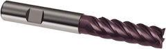 Guhring - 5mm, 15mm LOC, 6mm Shank Diam, 65mm OAL, 5 Flute, Solid Carbide Square End Mill - Single End, FIREX Finish, Spiral Flute, 45° Helix, Centercutting, Right Hand Cut, Right Hand Flute, Series 3898 - Exact Tool & Supply