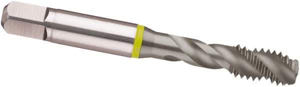 Guhring - M14x2.00 Metric 3 Flute 6H Modified Bottoming Spiral Flute Tap - Cobalt, MolyGlide Finish, 3.591" OAL, Right Hand Flute, Right Hand Thread, D5/D6, Series 3963 - Exact Tool & Supply