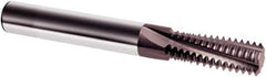 Guhring - 9/16-12 UNC, 0.449" Cutting Diam, 4 Flute, Solid Carbide Helical Flute Thread Mill - Internal Thread, 1.209" LOC, 3-3/4" OAL, 1/2" Shank Diam - Exact Tool & Supply