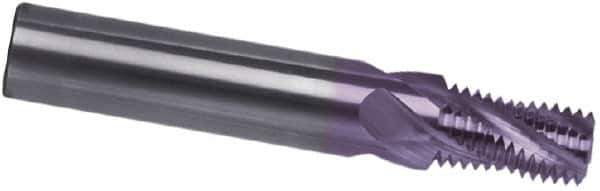 Guhring - 1 - 11-1/2 NPT, 0.689" Cutting Diam, 5 Flute, Solid Carbide Helical Flute Thread Mill - Internal Thread, 0.913" LOC, 3-3/4" OAL, 3/4" Shank Diam - Exact Tool & Supply