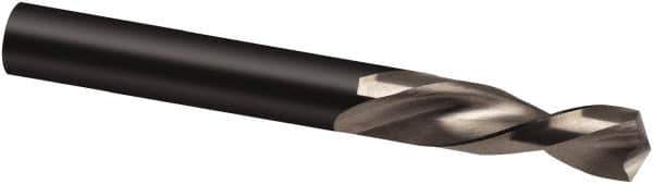 Guhring - 3.7mm 130° Parabolic Flute High Speed Steel Screw Machine Drill Bit - Bright Finish, Left Hand Cut, 20mm Flute Length, 52mm OAL, Cone Relief Point, Straight Shank - Exact Tool & Supply