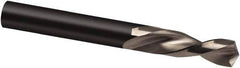 Guhring - 3.7mm 130° Parabolic Flute High Speed Steel Screw Machine Drill Bit - Bright Finish, Left Hand Cut, 20mm Flute Length, 52mm OAL, Cone Relief Point, Straight Shank - Exact Tool & Supply