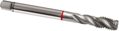 Guhring - M8x1.00 Metric Fine 3 Flute 6H Modified Bottoming Spiral Flute Tap - Cobalt, Bright Finish, 90mm OAL, Right Hand Flute, Right Hand Thread, D4/D5, Series 835 - Exact Tool & Supply