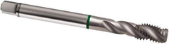 Guhring - M10x1.50 Metric 3 Flute 6H Bottoming Spiral Flute Tap - Cobalt, Bright Finish, 100mm OAL, Right Hand Flute, Right Hand Thread, D4/D5, Series 2791 - Exact Tool & Supply