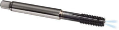 Guhring - M4x0.70 Metric 6HX D6/D7 Thread Limit Modified Bottoming Thread Forming Tap - Solid Carbide, TiCN Finish, 63mm OAL, Series 1927 - Exact Tool & Supply