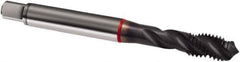 Guhring - M7x1.00 Metric 3 Flute 6H Modified Bottoming Spiral Flute Tap - Cobalt, TiCN Finish, 80mm OAL, Right Hand Flute, Right Hand Thread, D4/D5, Series 1916 - Exact Tool & Supply