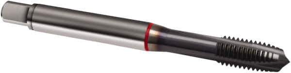 Guhring - M10x1.50 Metric, 3 Flute, TiCN Finish, Cobalt Spiral Point Tap - Plug Chamfer, Right Hand Thread, 100mm OAL, 6H Class of Fit, Series 1914 - Exact Tool & Supply