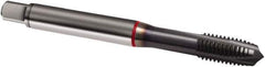 Guhring - M10x1.50 Metric, 3 Flute, TiCN Finish, Cobalt Spiral Point Tap - Plug Chamfer, Right Hand Thread, 100mm OAL, 6H Class of Fit, Series 1914 - Exact Tool & Supply