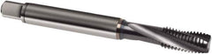 Guhring - M4x0.70 Metric 3 Flute 4HX Modified Bottoming Spiral Flute Tap - Powdered Metal, TiCN Finish, 63mm OAL, Right Hand Flute, Right Hand Thread, D3, Series 1061 - Exact Tool & Supply
