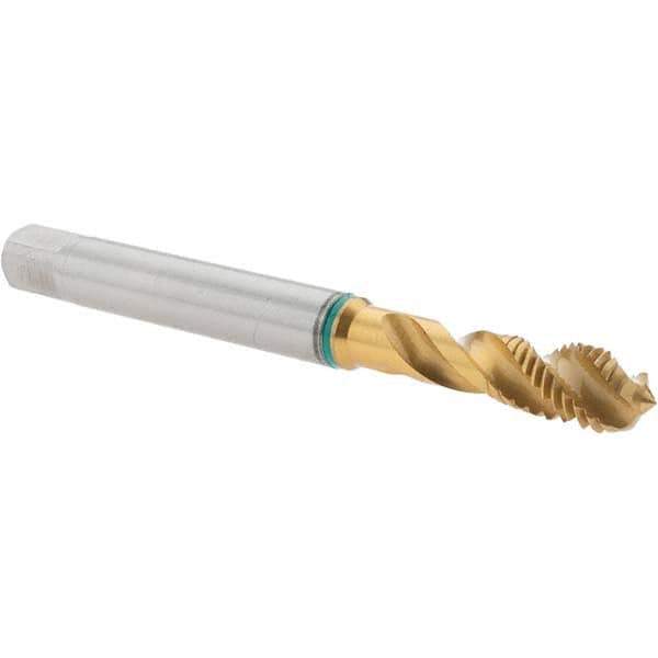 Guhring - M8x1.25 Metric, 3 Flute, 40° Helix, Modified Bottoming Chamfer, TiN Finish, Cobalt Spiral Flute STI Tap - Right Hand Flute, 100mm OAL, 6H (mod) Class of Fit, Series 1011 - Exact Tool & Supply