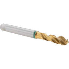 Guhring - M8x1.25 Metric, 3 Flute, 40° Helix, Modified Bottoming Chamfer, TiN Finish, Cobalt Spiral Flute STI Tap - Right Hand Flute, 100mm OAL, 6H (mod) Class of Fit, Series 1011 - Exact Tool & Supply