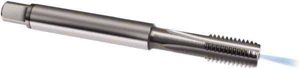 Guhring - M4x0.70 Metric, 3 Flute, Bright Finish, Solid Carbide Spiral Point Tap - Modified Bottoming Chamfer, Right Hand Thread, 63mm OAL, 6H Class of Fit, Series 969 - Exact Tool & Supply