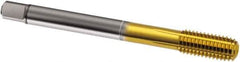 Guhring - M14x1.50 Metric Fine 6HX D10/D11 Thread Limit Modified Bottoming Thread Forming Tap - Cobalt, TiN Finish, 100mm OAL, Series 927 - Exact Tool & Supply