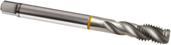 Guhring - #4-48 UNF 3 Flute 2B Modified Bottoming Spiral Flute Tap - Cobalt, Bright Finish, 56mm OAL, Right Hand Flute, Right Hand Thread, H2/H3, Series 911 - Exact Tool & Supply