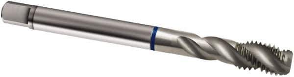 Guhring - M12x1.75 Metric 3 Flute 6H Modified Bottoming Spiral Flute Tap - Powdered Metal, Bright Finish, 110mm OAL, Right Hand Flute, Right Hand Thread, D5/D6, Series 910 - Exact Tool & Supply
