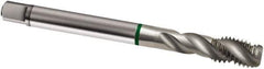 Guhring - M16x2.00 Metric 4 Flute 6H Modified Bottoming Spiral Flute Tap - Cobalt, Bright Finish, 110mm OAL, Right Hand Flute, Right Hand Thread, D6/D7, Series 890 - Exact Tool & Supply
