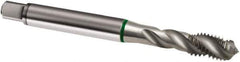 Guhring - M8x1.25 Metric 3 Flute 6H Modified Bottoming Spiral Flute Tap - Cobalt, Bright Finish, 90mm OAL, Right Hand Flute, Right Hand Thread, D4/D5, Series 889 - Exact Tool & Supply