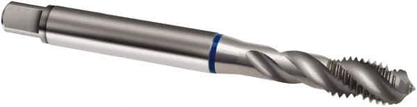 Guhring - #5-40 UNC 3 Flute 2B Modified Bottoming Spiral Flute Tap - Cobalt, Bright Finish, 56mm OAL, Right Hand Flute, Right Hand Thread, H2/H3, Series 1981 - Exact Tool & Supply