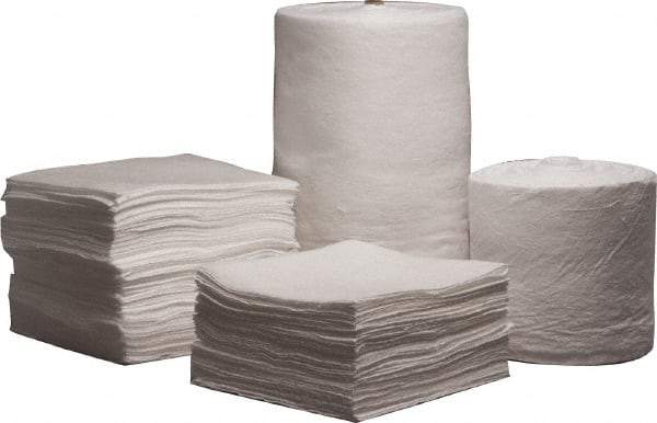 PRO-SAFE - 52 Gal Capacity per Package, Oil Only Roll - 144' Long x 38" Wide, White, Polypropylene - Exact Tool & Supply