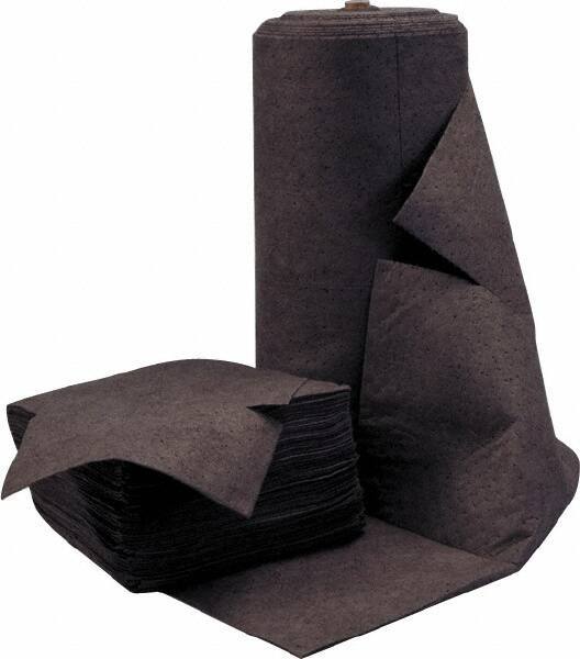 PRO-SAFE - 60 Gal Capacity per Package, Universal Roll - 150' Long x 30" Wide, Gray, Polypropylene - Exact Tool & Supply